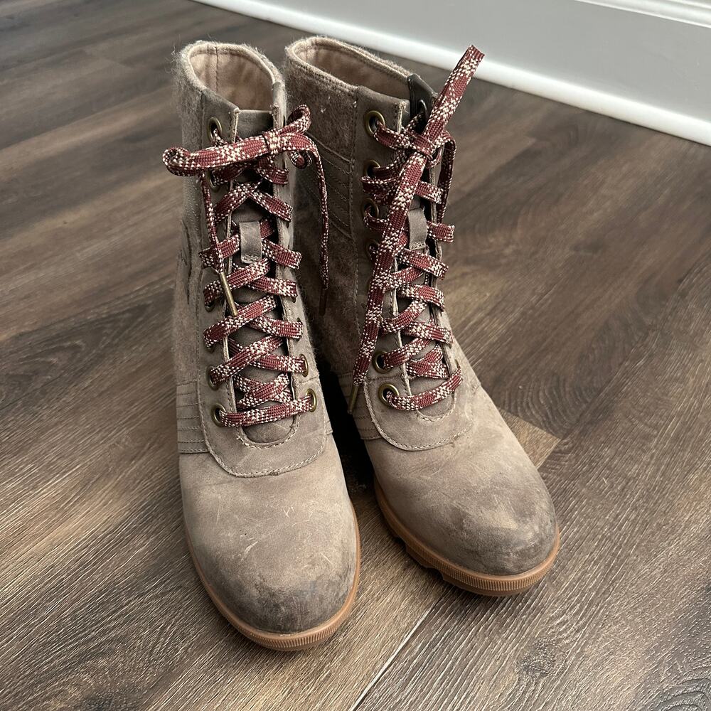Sorel Lexie Wedge Waterproof Leather Boots Size 8.5 - Picture 2 of 6